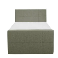 Leen Bakker Boxspring met voetbord Liv geblokt - groen - 120x200 cm - ronde poot