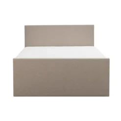 Leen Bakker Boxspring met voetbord Liv egaal - beige - 160x200 cm - slanke poot