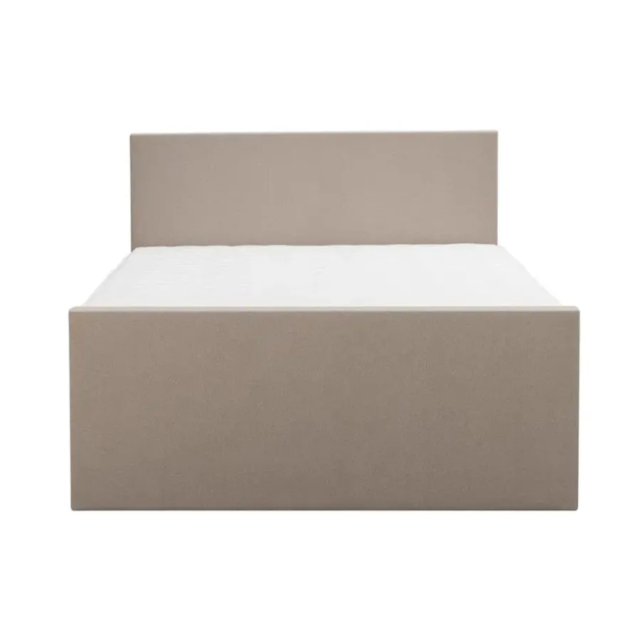 Leen Bakker Boxspring met voetbord Liv egaal - beige - 160x200 cm - slanke poot
