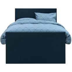 Leen Bakker Boxspring met voetbord Liv egaal - blauw - 120x200 cm - slanke poot