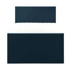 Leen Bakker Boxspring met voetbord Liv egaal - blauw - 120x200 cm - slanke poot