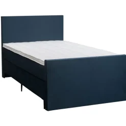 Leen Bakker Boxspring met voetbord Liv egaal - blauw - 120x200 cm - slanke poot