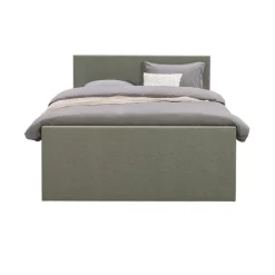 Leen Bakker Boxspring met voetbord Liv egaal - groen - 140x200 cm - vierkante poot