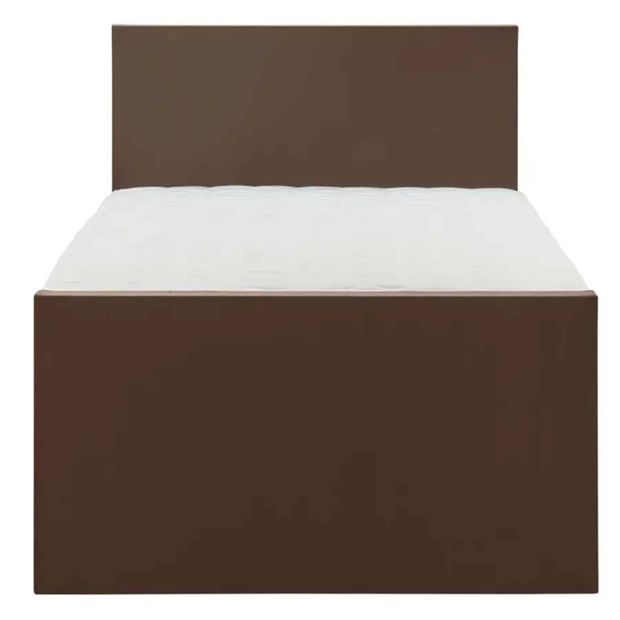 1-Persoons Boxsprings-Leen Bakker Boxspring met voetbord Liv egaal - bruin - 120x200 cm - slanke poot