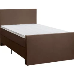 1-Persoons Boxsprings-Leen Bakker Boxspring met voetbord Liv egaal - bruin - 120x200 cm - slanke poot
