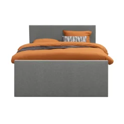 Leen Bakker Boxspring met voetbord Liv egaal - lichtgrijs - 180x200 cm - ronde poot