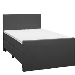 Leen Bakker Boxspring met voetbord Liv egaal - antraciet - 120x200 cm - ronde poot