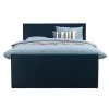 2-Persoons Boxsprings-Leen Bakker Boxspring met voetbord Liv egaal - blauw - 140x200 cm - vierkante poot