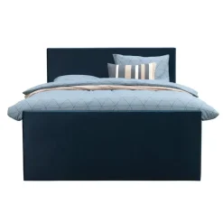 2-Persoons Boxsprings-Leen Bakker Boxspring met voetbord Liv egaal - blauw - 140x200 cm - vierkante poot