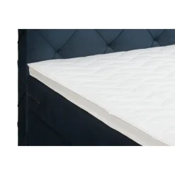 Leen Bakker Boxspring met voetbord Liv geruit - blauw - 180x200 cm - ronde poot