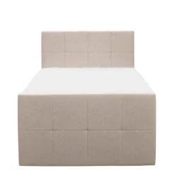 Leen Bakker Boxspring met voetbord Liv geblokt - beige - 120x200 cm - ronde poot