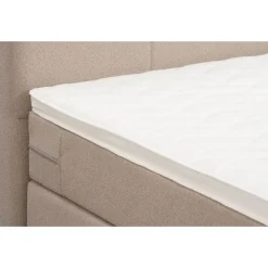 Leen Bakker Boxspring met voetbord Liv geblokt - beige - 120x200 cm - ronde poot