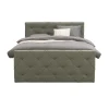 2-Persoons Boxsprings-Leen Bakker Boxspring met voetbord Liv geruit - groen - 140x200 cm - vierkante poot
