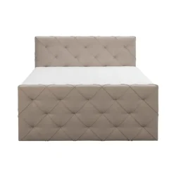 Leen Bakker Boxspring met voetbord Liv geruit - beige - 180x200 cm - slanke poot
