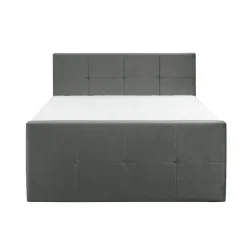 Leen Bakker Boxspring met voetbord Liv geblokt - grijs - 160x200 cm - slanke poot