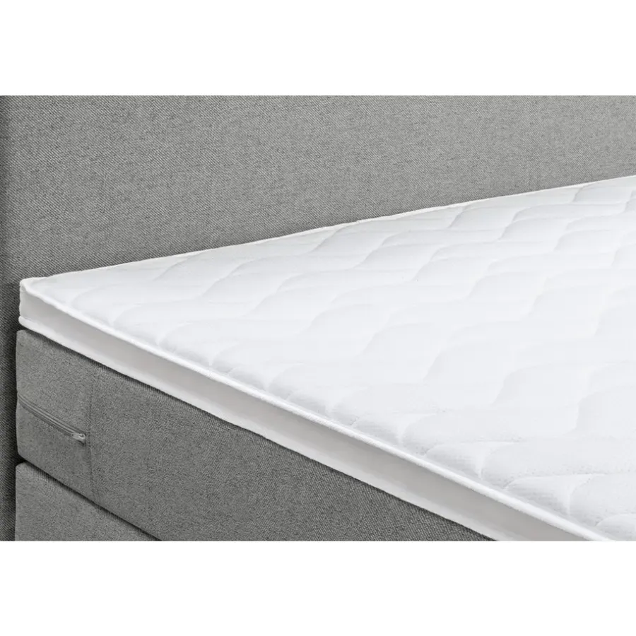 Leen Bakker Boxspring met voetbord Liv egaal - lichtgrijs - 120x200 cm - ronde poot