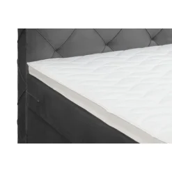 Leen Bakker Boxspring met voetbord Liv geruit - grijs - 120x200 cm - slanke poot