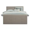 Leen Bakker Boxspring met voetbord Liv geblokt - beige - 180x200 cm - slanke poot