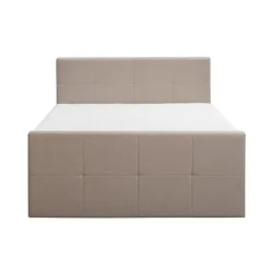 Leen Bakker Boxspring met voetbord Liv geblokt - beige - 180x200 cm - slanke poot
