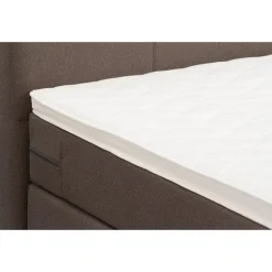 Leen Bakker Boxspring met voetbord Liv geblokt - donkerbruin - 90x200 cm - ronde poot