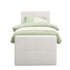 Leen Bakker Boxspring met voetbord Liv geblokt - ecru - 90x200 cm - ronde poot
