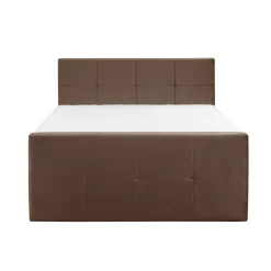 Leen Bakker Boxspring met voetbord Liv geblokt - bruin - 160x200 cm - slanke poot
