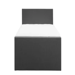 Leen Bakker Boxspring met voetbord Liv egaal - antraciet - 90x200 cm - vierkante poot
