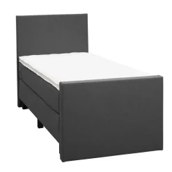 Leen Bakker Boxspring met voetbord Liv egaal - antraciet - 90x200 cm - vierkante poot