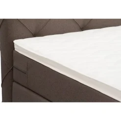 Leen Bakker Boxspring met voetbord Liv geruit - donkerbruin - 180x200 cm - ronde poot