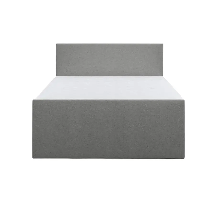 2-Persoons Boxsprings-Leen Bakker Boxspring met voetbord Liv egaal - lichtgrijs - 160x200 cm - vierkante poot