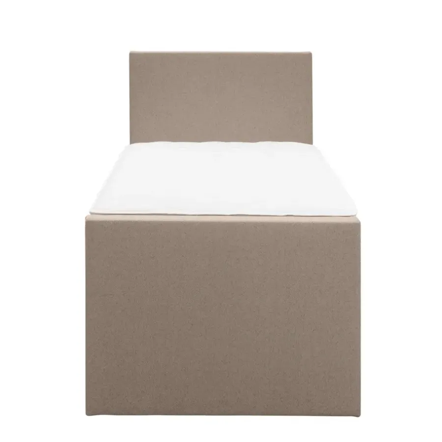 Leen Bakker Boxspring met voetbord Liv egaal - beige - 90x200 cm - ronde poot