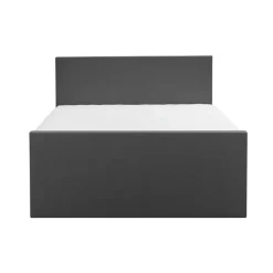 Leen Bakker Boxspring met voetbord Liv egaal - antraciet - 160x200 cm - ronde poot