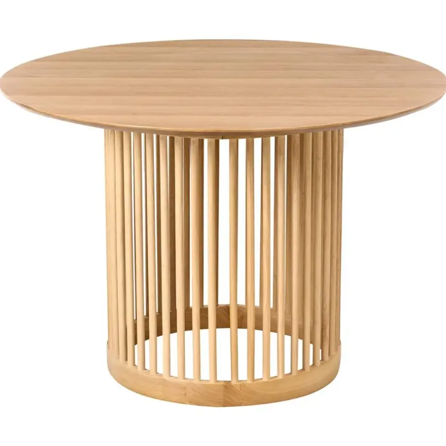 Leen Bakker BOYLE - Eettafel - Lichtbruin - ø 110 cm - Eikenfineer