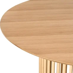 Leen Bakker BOYLE - Eettafel - Lichtbruin - ø 110 cm - Eikenfineer