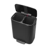 Prullenbakken-Brabantia Bo Hi Pedaalemmer 2 x 30 liter Matt Black