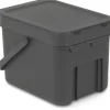 Prullenbakken-Brabantia Sort & Go Afvalemmer - 6L - Grijs