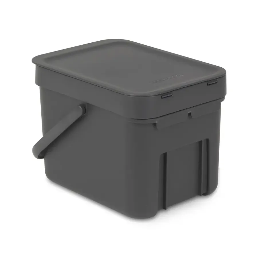 Prullenbakken-Brabantia Sort & Go Afvalemmer - 6L - Grijs