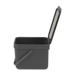 Prullenbakken-Brabantia Sort & Go Afvalemmer - 6L - Grijs