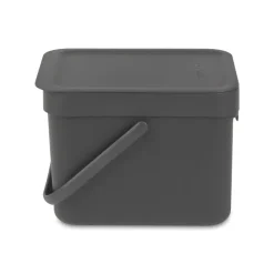 Prullenbakken-Brabantia Sort & Go Afvalemmer - 6L - Grijs
