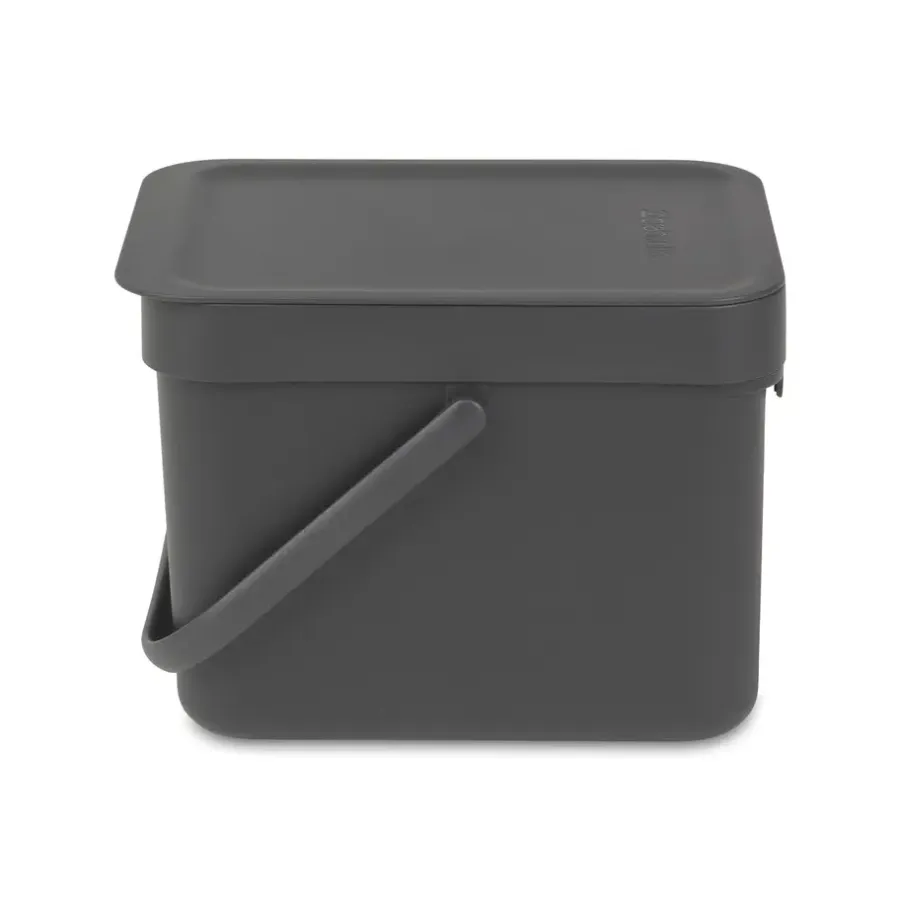 Prullenbakken-Brabantia Sort & Go Afvalemmer - 6L - Grijs