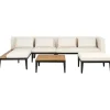 Loungesets-Leen Bakker BRACCIANO - Loungeset 4-zits met ottomaan - Lichtbeige - Acaciahout