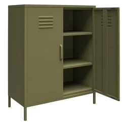 Wandkasten-Dorel Home Bradford - Wandkast met 2 groene metalen deuren