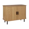 Ladekasten|Ladekasten-Beliani BRADLEY - Commode - Lichthout/Zwart - MDF