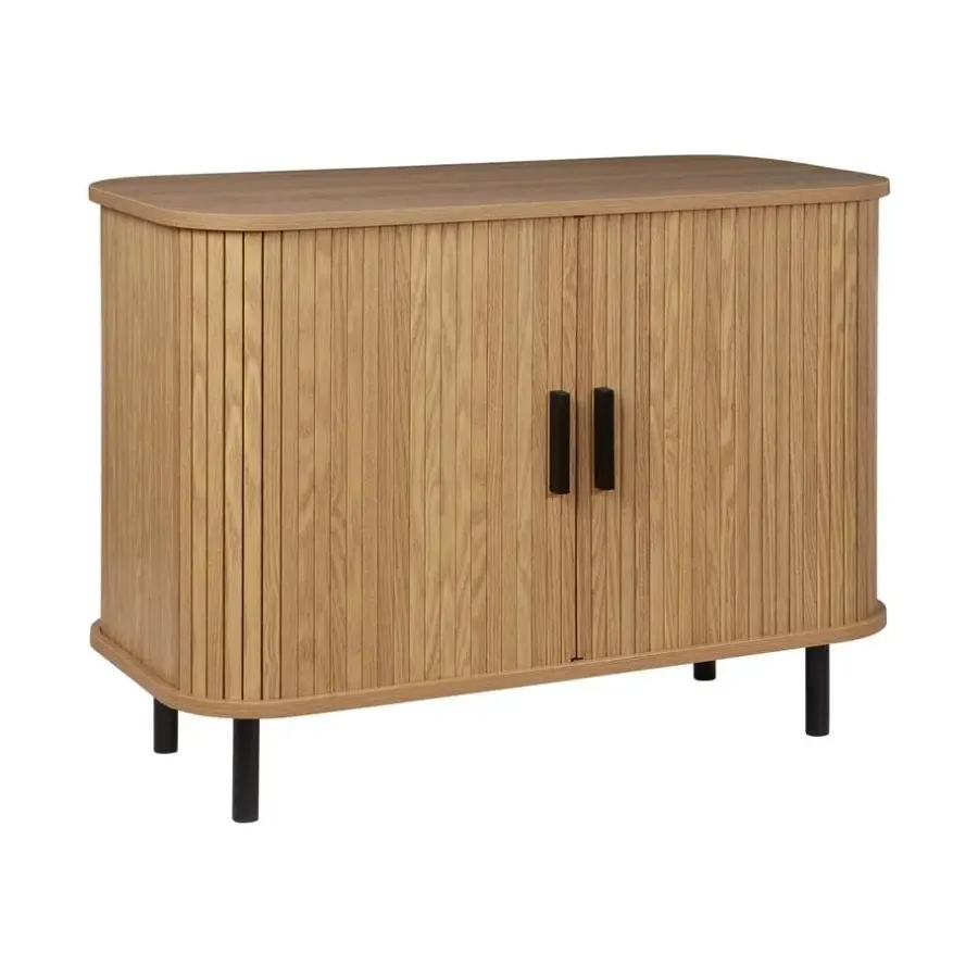 Ladekasten|Ladekasten-Beliani BRADLEY - Commode - Lichthout/Zwart - MDF