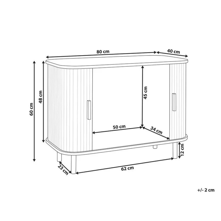 Ladekasten|Ladekasten-Beliani BRADLEY - Commode - Lichthout/Zwart - MDF