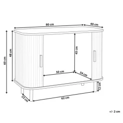 Ladekasten|Ladekasten-Beliani BRADLEY - Commode - Lichthout/Zwart - MDF