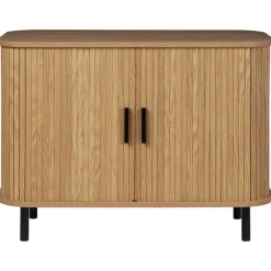 Ladekasten|Ladekasten-Beliani BRADLEY - Commode - Lichthout/Zwart - MDF