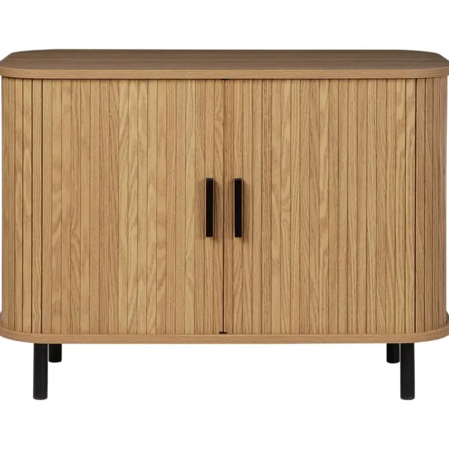 Ladekasten|Ladekasten-Beliani BRADLEY - Commode - Lichthout/Zwart - MDF