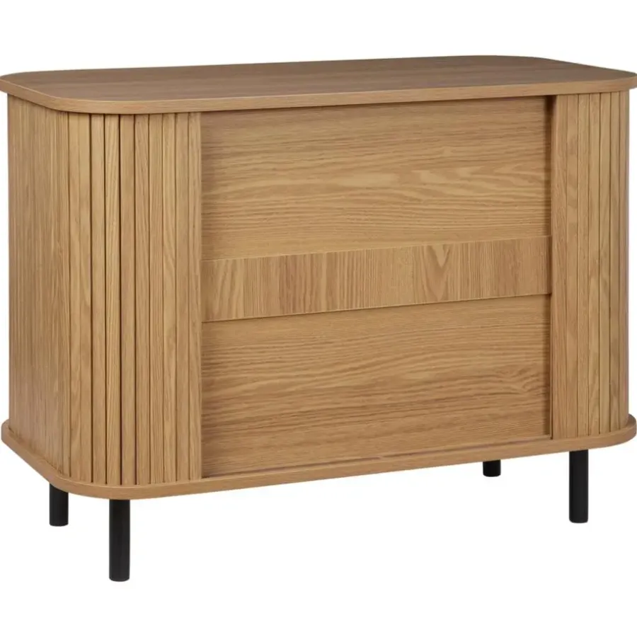 Ladekasten|Ladekasten-Beliani BRADLEY - Commode - Lichthout/Zwart - MDF
