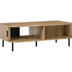 Salontafels-Beliani BRADLEY - Salontafel - Lichthout/Zwart - MDF